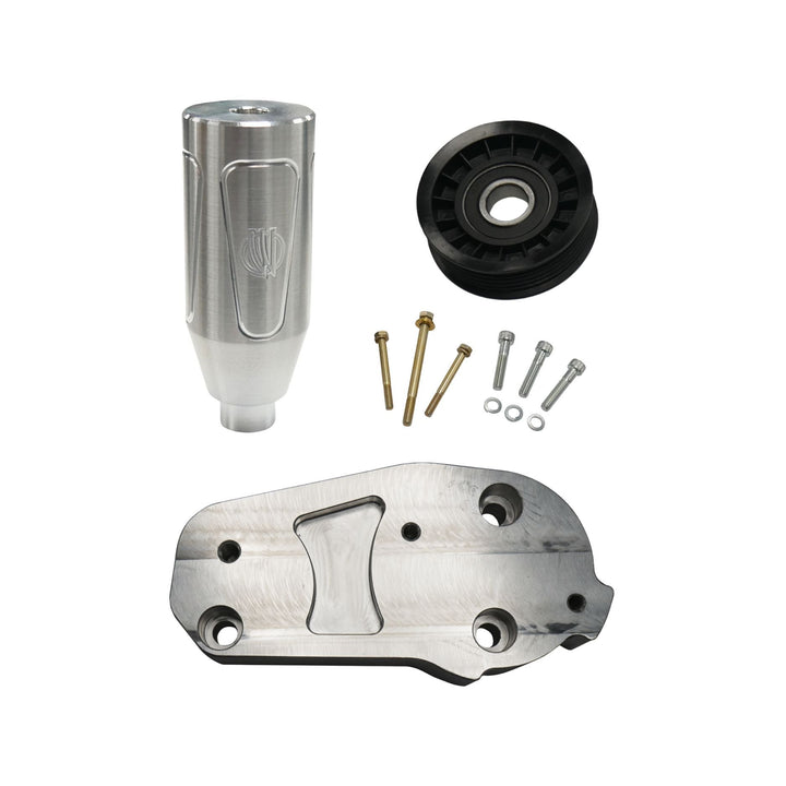 GM LT CBR power steering pump mount bracket parts on a white background