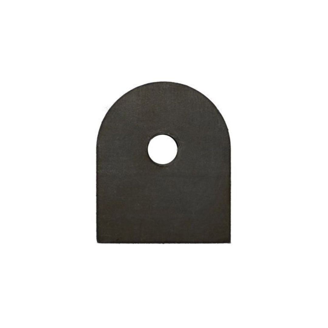 3/8 steel belly pan mount tab on a white background