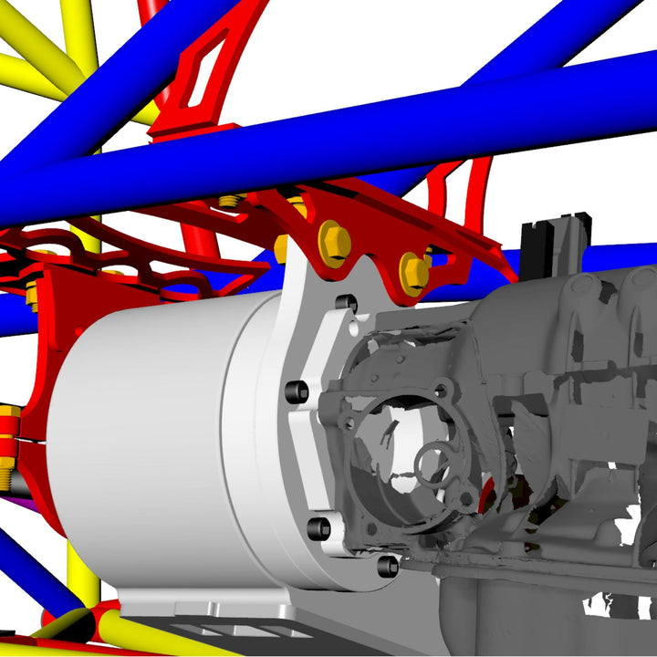 3D model of TH400 to Atlas Adapter with bolts with colorful background
