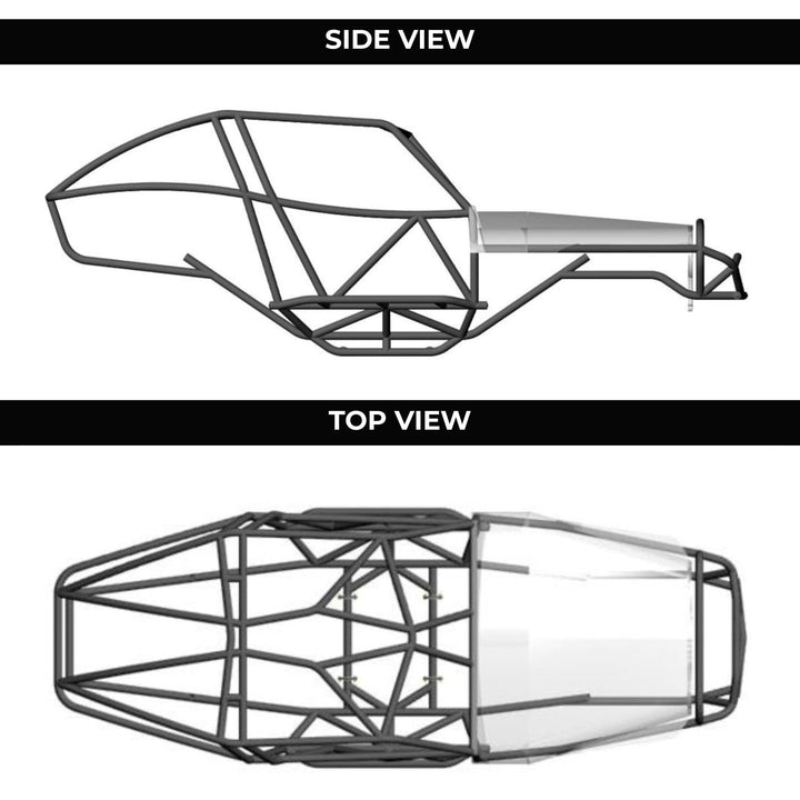 Wide Open Design Revolution Rock Crawler Chassis with Jeep CJ Hood &amp; Grille