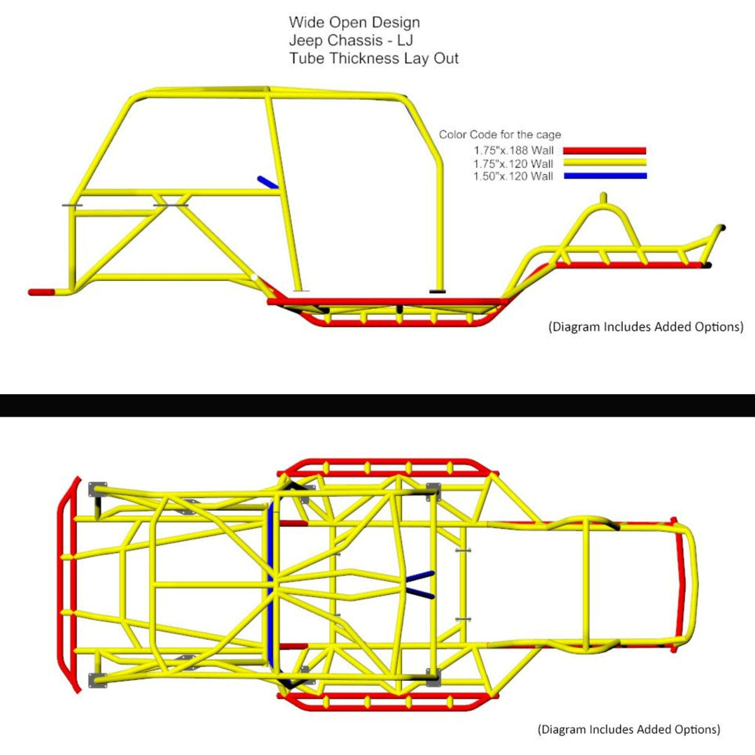 Wide Open Design JC Jeep Chassis for Jeep LJ