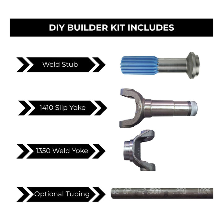 WOD 1350 Weld/1410 Slip Driveshaft Builder Kit