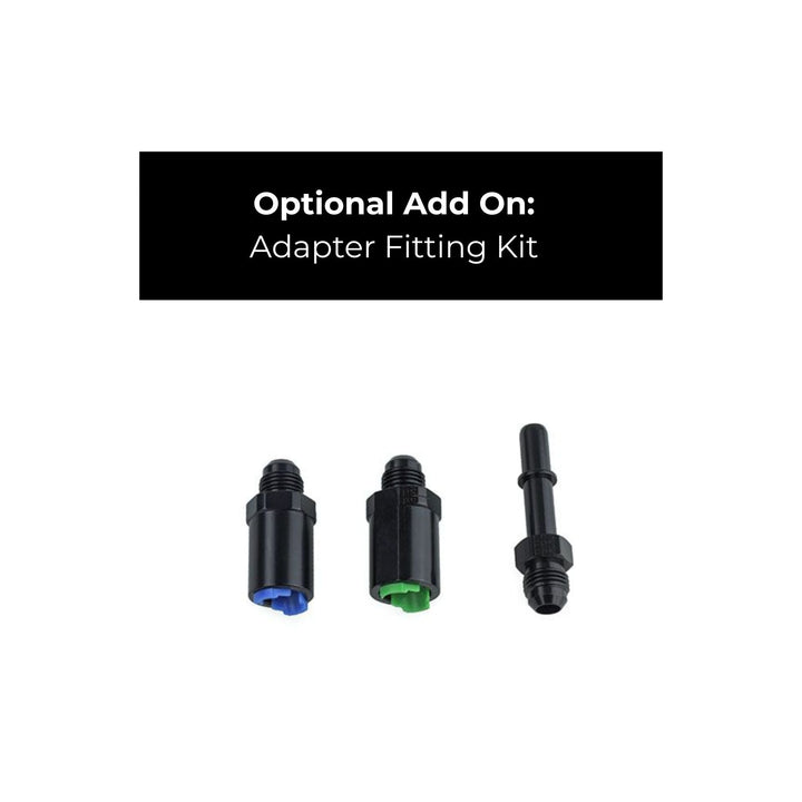 combined fuel filter and pressure regulator LS with optional Adapter fitting kit on a white background