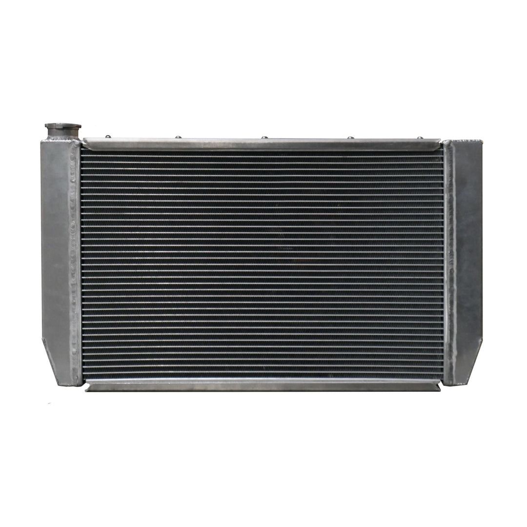 dual fan radiator on a white background