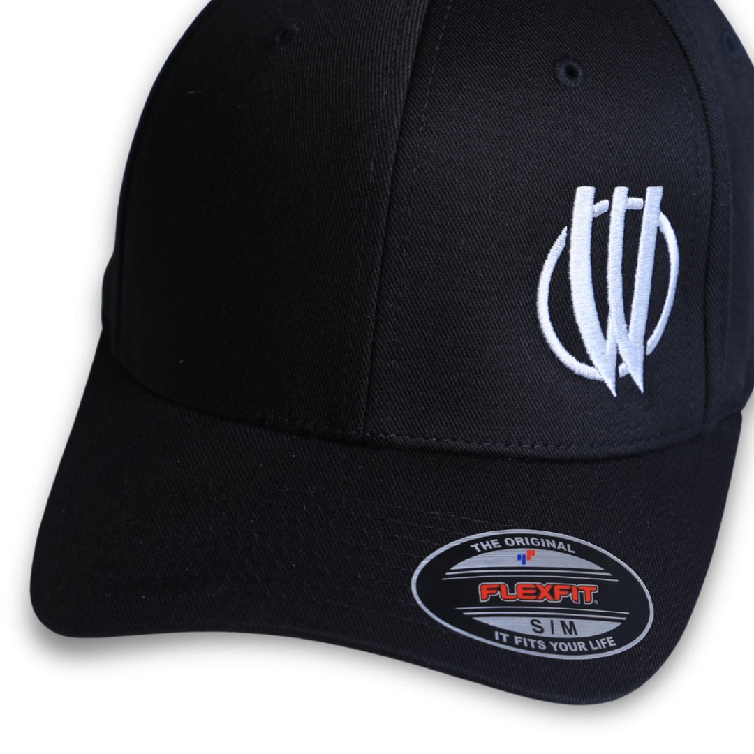Wide Open Design Flexfit Cap – Black Brushed Twill