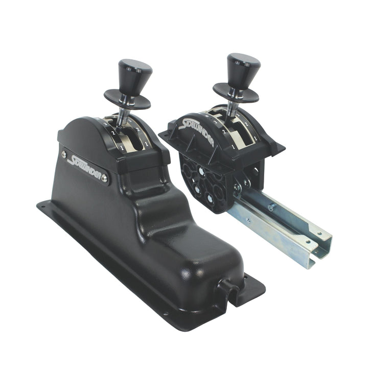 Pair of Art Carr style Winters Lockout Shifters set on a white background