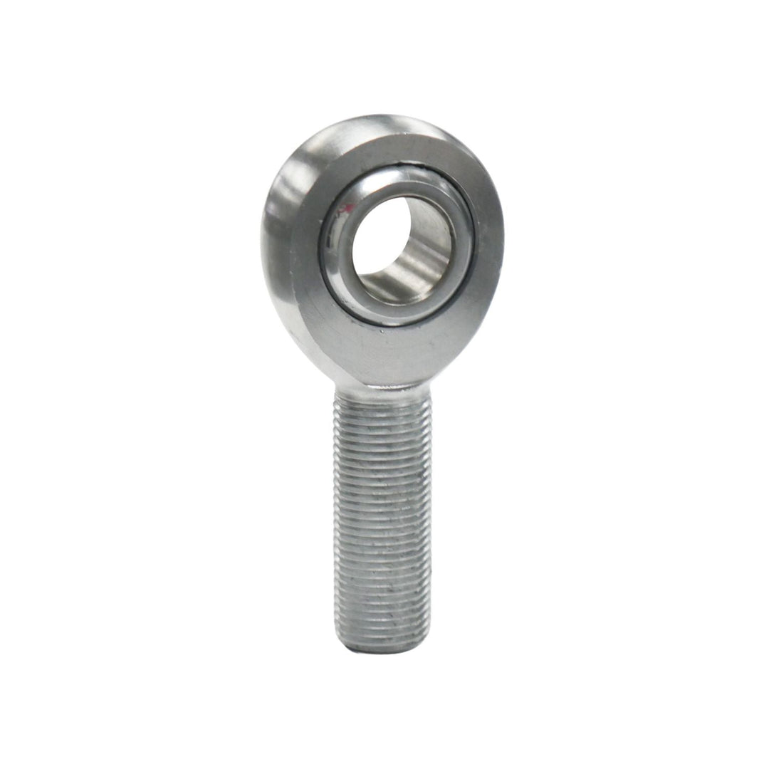 5/8-18 chromoly rod end with threaded shaft on a white background