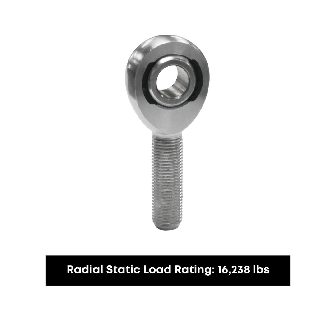 four link suspension rod end with radial static load rating on a white background