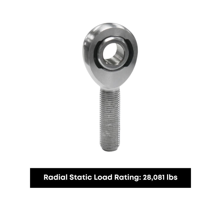 four link suspension rod end with radial static load rating on a white background