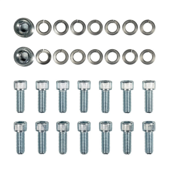 Nodular iron GM 14 Bolt diff cover upgrade hardware on a white background