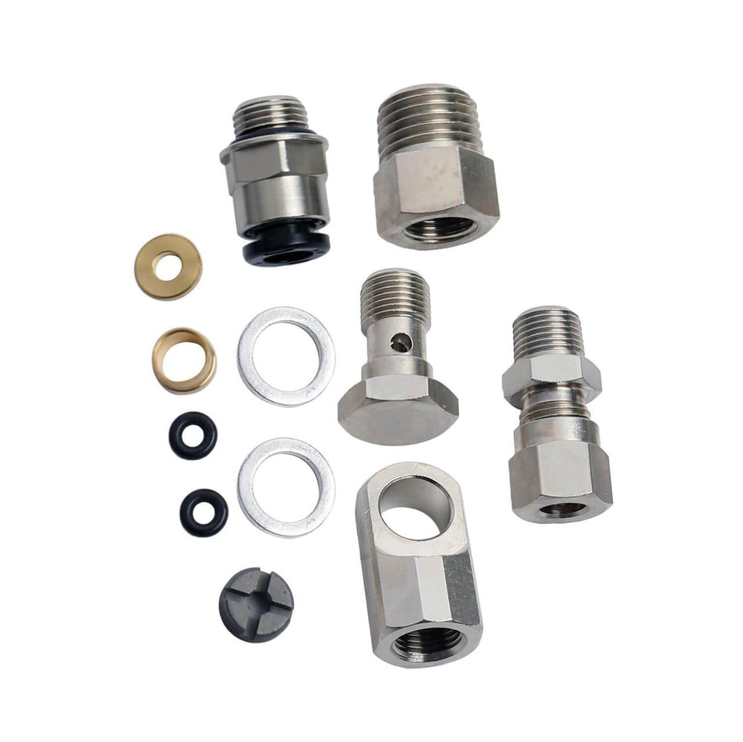 ARB high pressure bulkhead kit
 fittings and washers on a white background