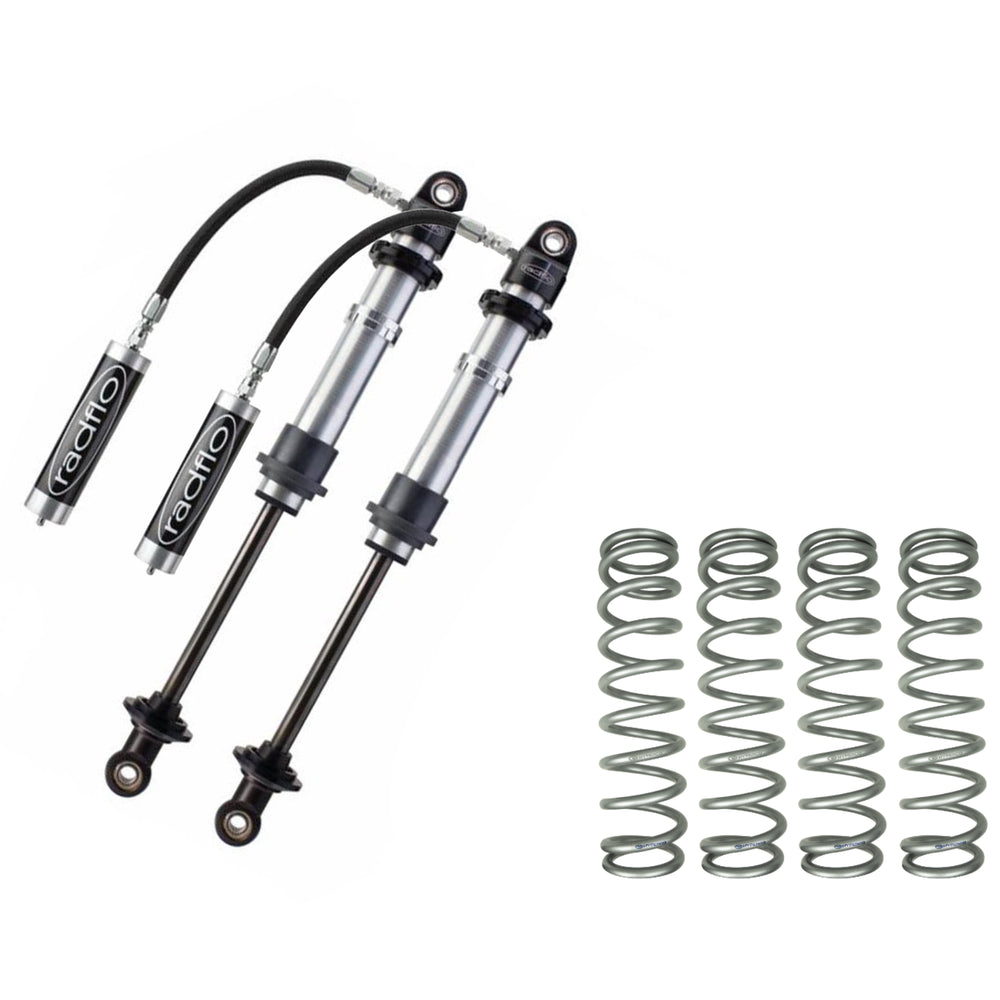 Radflo 2.0 - 12" Travel Remote Reservoir Shocks (x2) & Eibach Coilover Springs (x4)