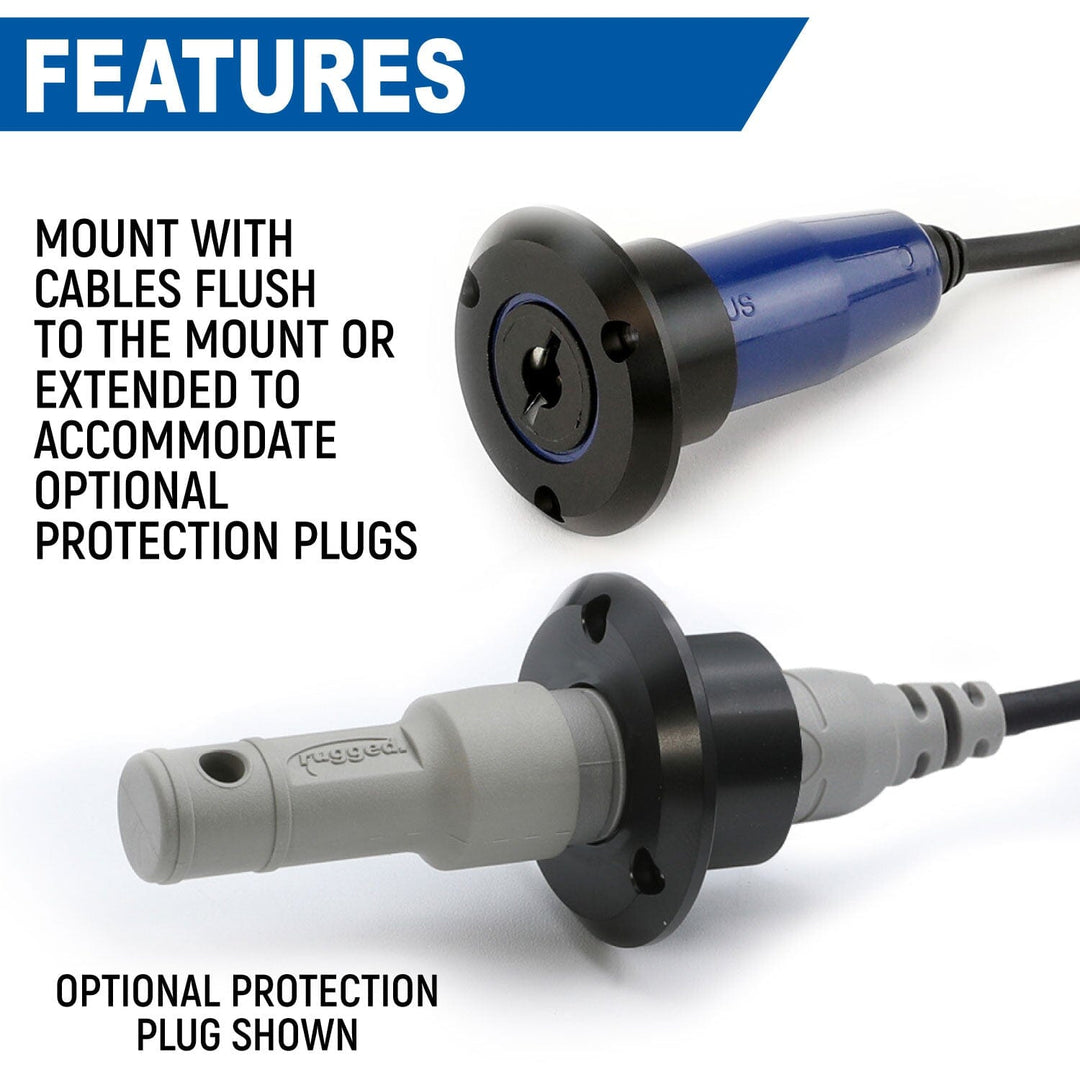 Rugged Radios Single Headset / Helmet Jack Flush Mount - product view 3